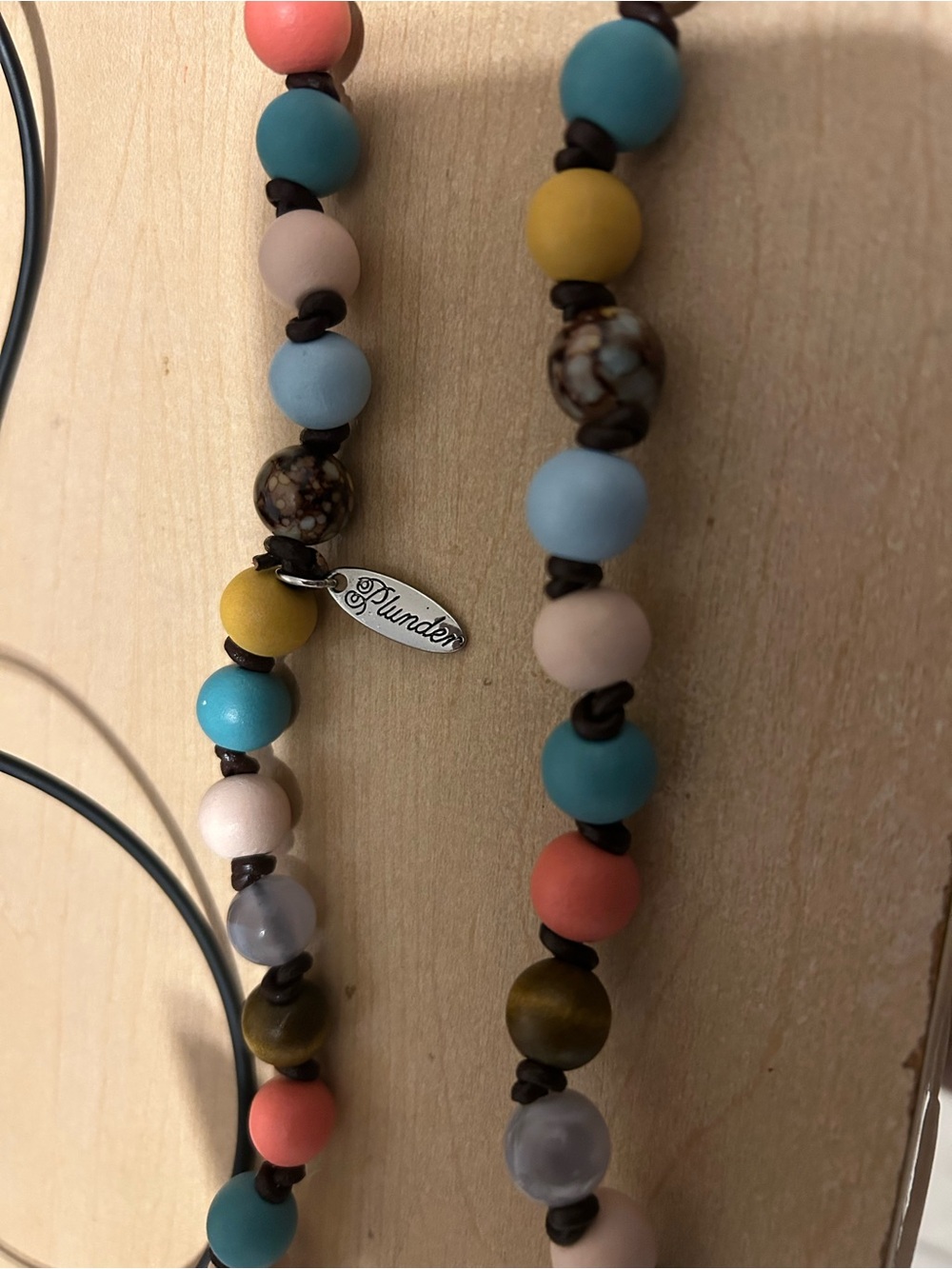 Plunder Coral, Teal & Mustard Beaded Necklace